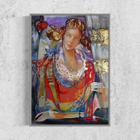 Girl_with_Pomegranate_Silver_Frame