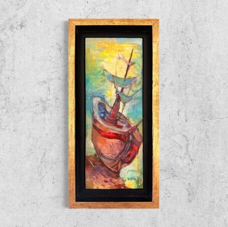 Original_Painting_Boat_Golden_Frame