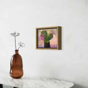 Original Painting “Cactus” with Gold Frame by Inna Orlik