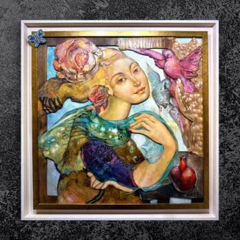 Original Painting “Girl with a Rose” by Inna Orlik